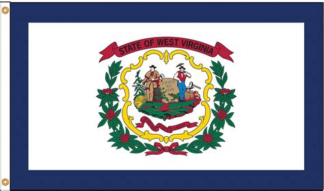 Nylglo West Virginia State Flag 5 Fth X 8 Ftw Indoor Outdoor 5jft2