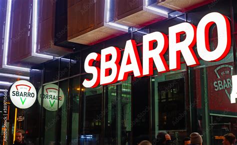 Sbarro Restaurant Sign On The Building Sbarro Is A Chain Of Pizza