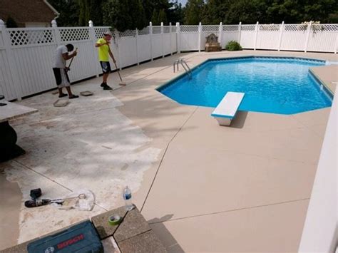 Concrete Pool Deck Paint Painted Concrete Around Pool Concrete Network