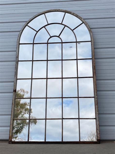 Arched 34 Pane Iron Mirror Antiquities Warehouse