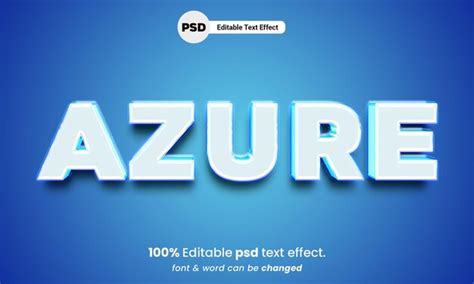 Premium Psd Azure 3d Editable Psd Text Effect