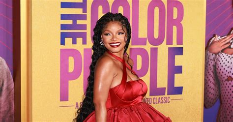 Halle Bailey Looks Royal In Voluminous Red Gown At ‘the Color Purple