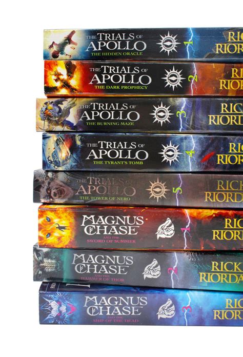Rick Riordan Trials Of Apollo And Magnus Chase Series 8 Book Set Collect