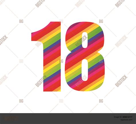 18 Number Rainbow Vector And Photo Free Trial Bigstock