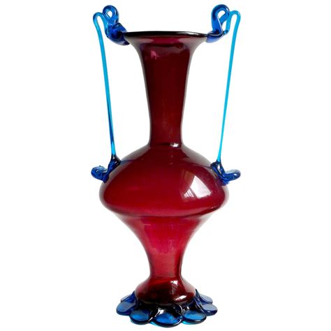 Italian Venetian Vase In Murano Glass Red And Gold 1980s For Sale At 1stdibs Red And Gold Vase