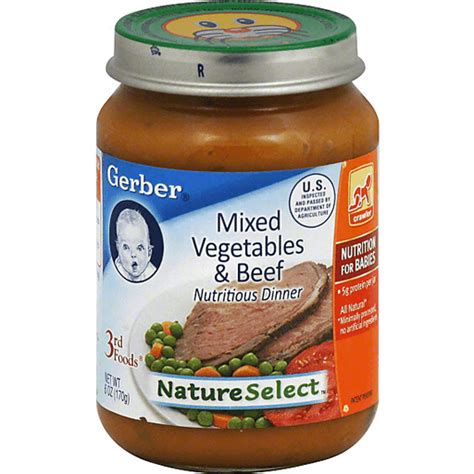 Gerber® 3rd Foods® Mixed Vegetables And Beef Purees Dinner 6 Oz Jar