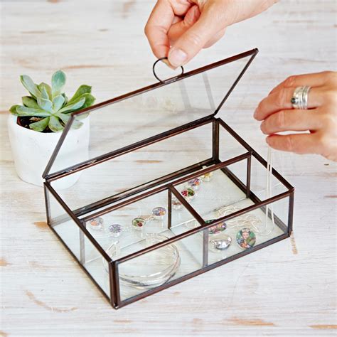 Glass Jewelry Box Jewelery Box Rose Shop Glass Boxes Sustainable Ts T Accessories
