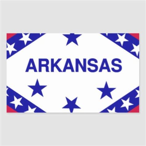 Flag Of The State Of Arkansas Rectangular Sticker Zazzle Arkansas