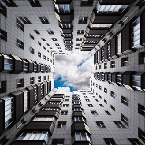 Symmetric Kaleidoscope From A Tall Building Stock Image Image Of