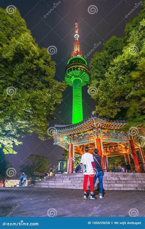 Scenic Most Beautiful Night On Mount Namsan N Seoul Tower South