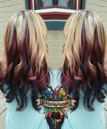 'vivid burgundy hair color' is a brighter tone of burgundy color or shade of red that is 82% saturated and 62% bright. blonde burgundy black multi tone dyed hair inspiration ...