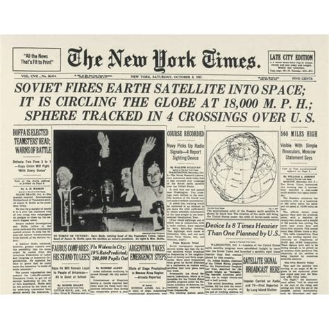 Sputnik I 1957 Nthe New York Times Front Page Headline Announcing