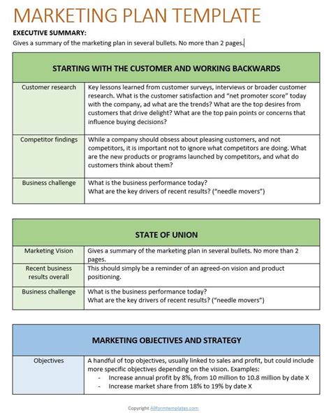 Free Marketing Plan Template Inspired By The Top Ranked Marketing