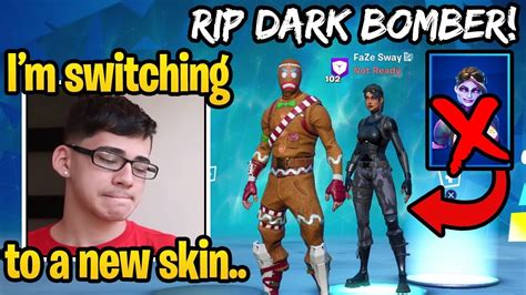 Faze Sway Switching Dark Bomber To A New Skin Fortnite Chapter 2