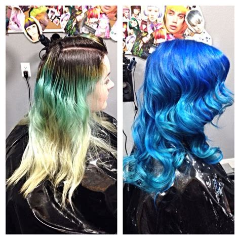 Manic Panic Midnight Blue Shocking Blue And Atomic Turquoise Ombré