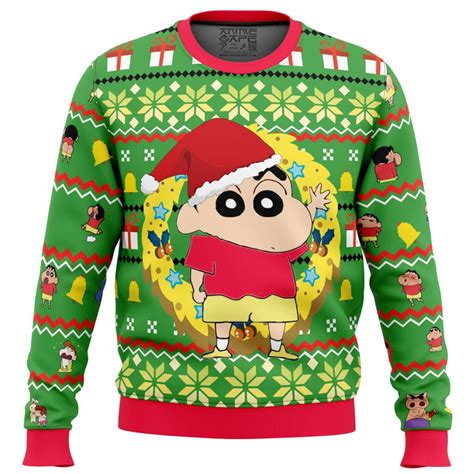 Santa Shinnosuke Crayon Shin Chan Ugly Christmas Sweater Anime Ape