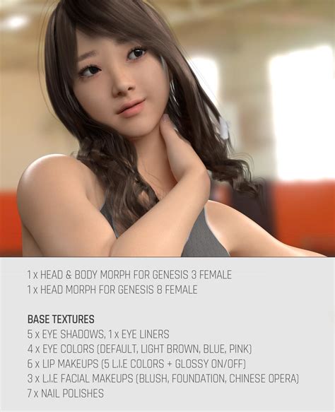 beibei g3g8f for genesis 3 and 8 female 3d figure assets gravureboxing