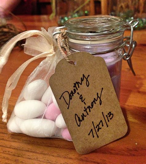 Diy Bridal Shower Favors Home Made Candles With Jordan Almonds