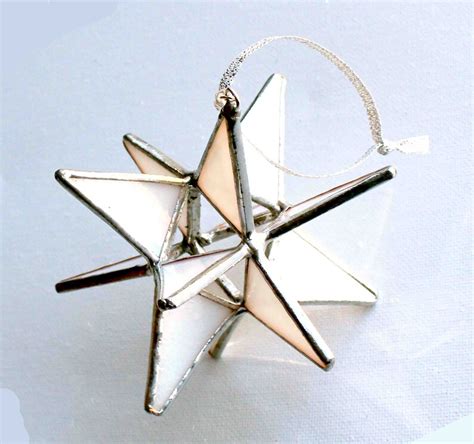 Stained Glass Winter White Moravian Star Christmas Ornament Etsy