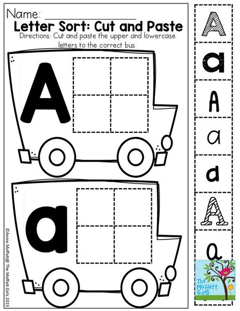 Cut And Paste Letter Recognition In Different Fonts Alphabet Preschool