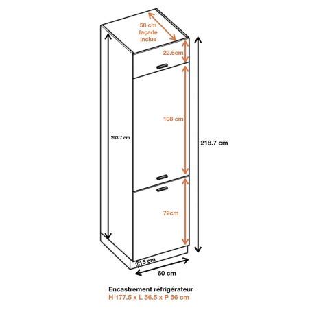 Hotte décorative pas cher : Colonne de cuisine pour réfrigérateur encastrable - 3 ...