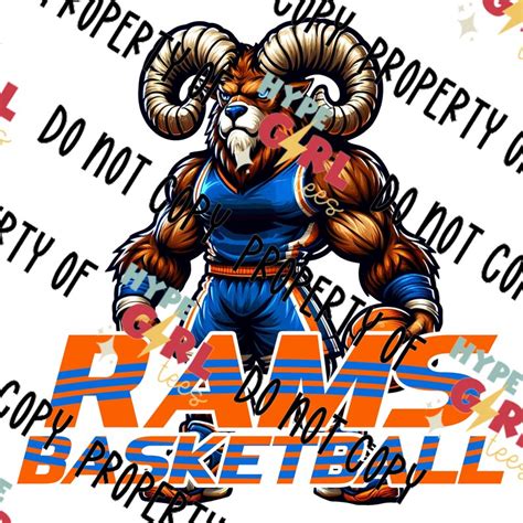 Rams Basketball Mascot Png Digital File Rams Logo Blue And Orange