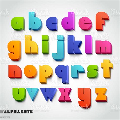 3d Alphabet Colorful Font Style Stock Illustration Download Image Now