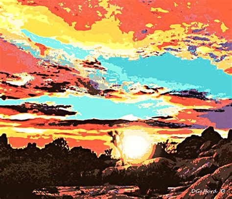 Desert Sunrise Painting By Dave Gafford Fine Art America