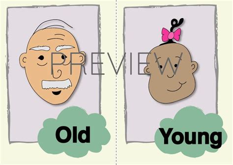 Old And Young Flashcard Gru Languages