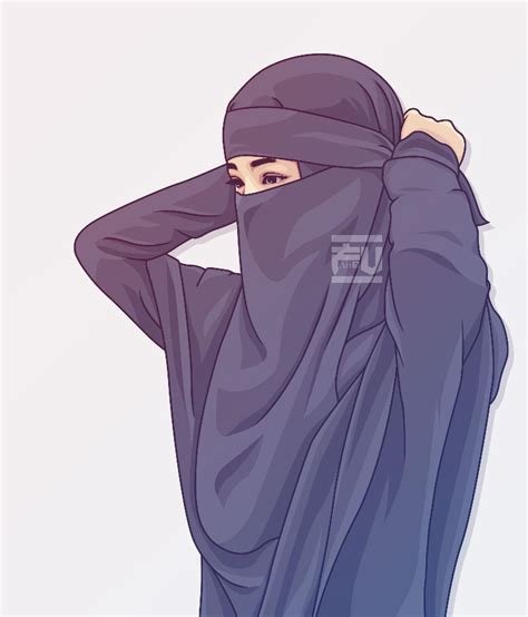 Hijab Vector Niqab Ahmadfu22 Hijab Cartoon Hijab Drawing