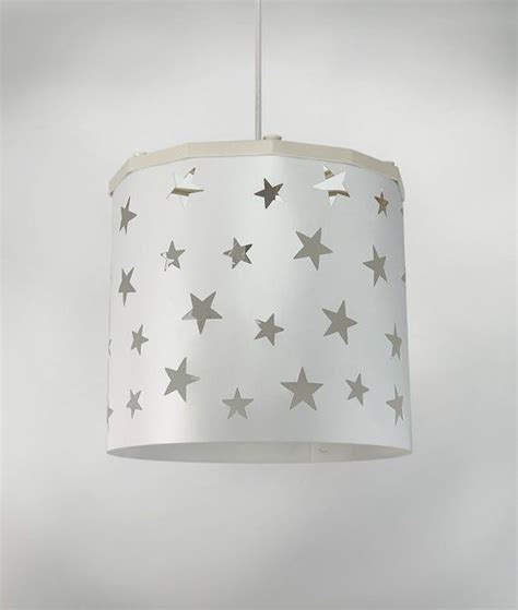 White Stars Lampshade Ideal For Nursery Beautiful Night Light Etsy Uk
