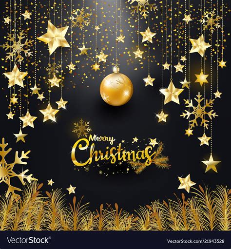 Luxury Elegance Gold Glitter Merry Christmas Vector Image