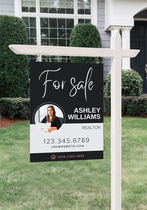 Real Estate Yard Sign Template Customizable For Sale Signage Etsy