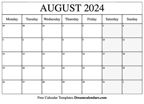 Free Printable August 2024 Calendar Pdf Riva Verine