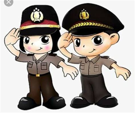 Two Cartoon Police Officers Standing Next To Each Other