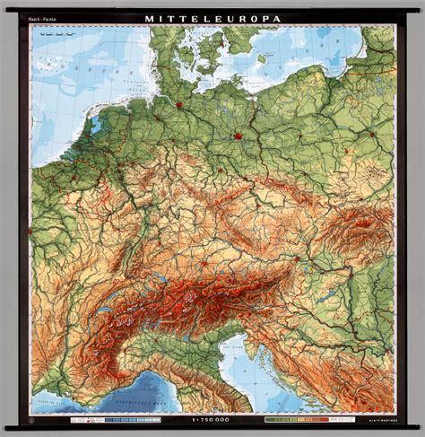 Central Europe Physical David Rumsey Historical Map