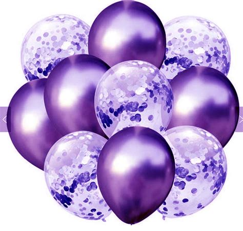 10 Pack Of Purple Balloons 5 Metallic Purple And 5 Purple Etsy Uk