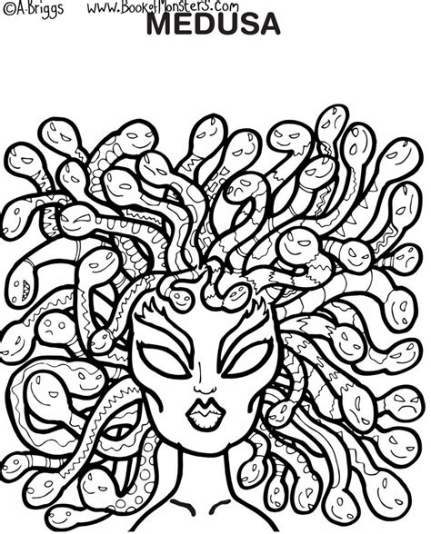 Make this jellyfish visible by coloring the whole page. Book of Monsters coloring page for kids-Medusa | Greek ...