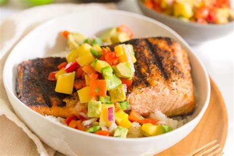 Grilled Salmon With Avocado Mango Salsa Is An Easy And Healthy Dinner
