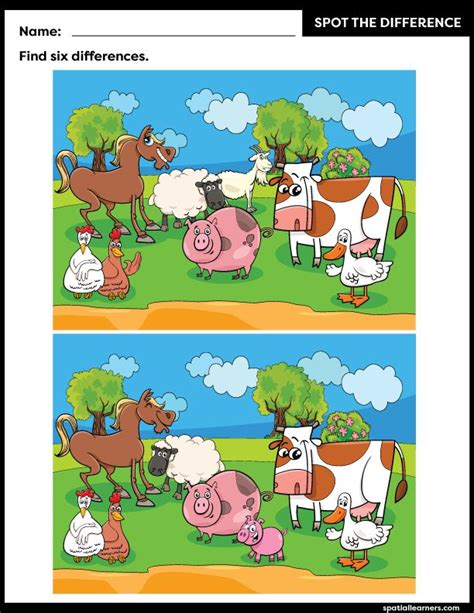 Spot The Difference Printable For Kids