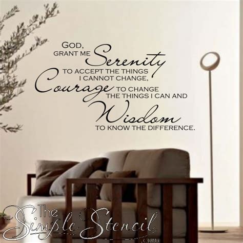 God Grant Me The Serenity Vinyl Wall Words Scripture Wall Decal