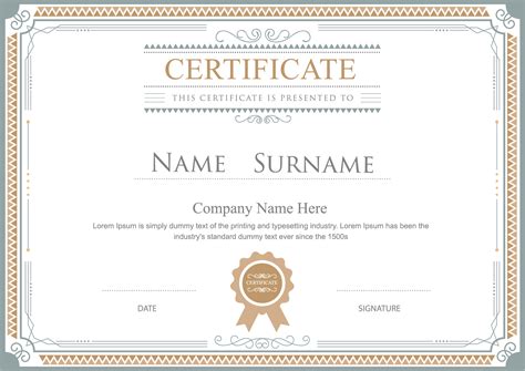 Certificate Template Free Download Png Png All