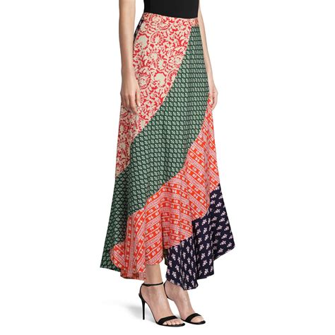 Free People Cotton Medley Patchwork Maxi Skirt Lyst