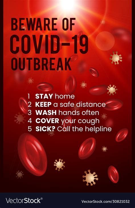 Coronavirus Covid19 19 Awareness Poster Design Vector Image