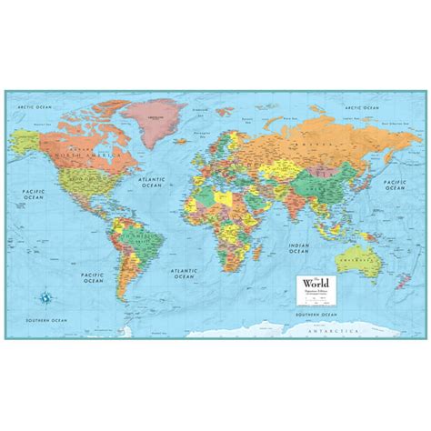 50 X 32 Rmc Signature Edition World Wall Map Laminated