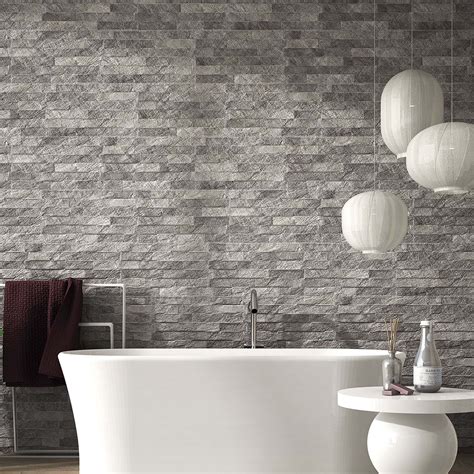 Ribera Grey Slate Effect Porcelain Wall Tile Tile Mountain