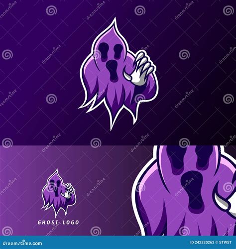 Scary Dark Ghost Mascot Sport Gaming Esport Logo Template For Squad
