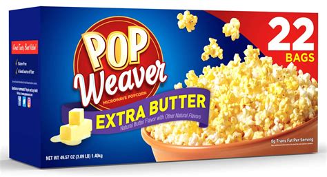 Buy Pop Weaver Microwave Popcorn Extra Butter 22 Bags Per Box Online