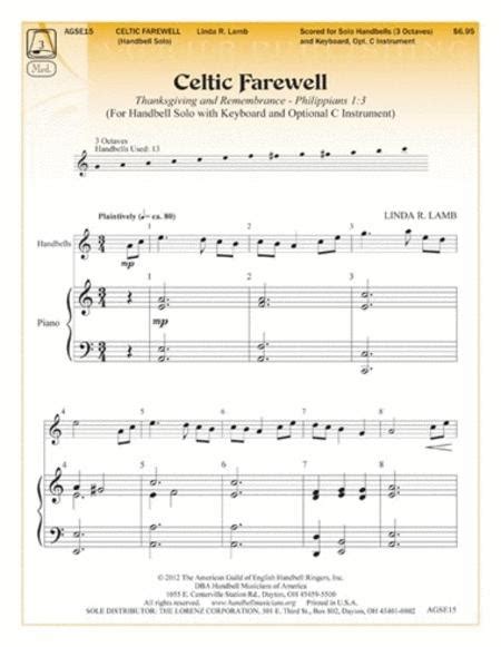 Celtic Farewell By Linda R Lamb Handbell Score Sheet Music For