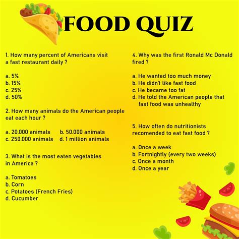 Quizzes can be saved and sent to pdf. 7 Best Images of Printable Food Trivia Questions - Food ...